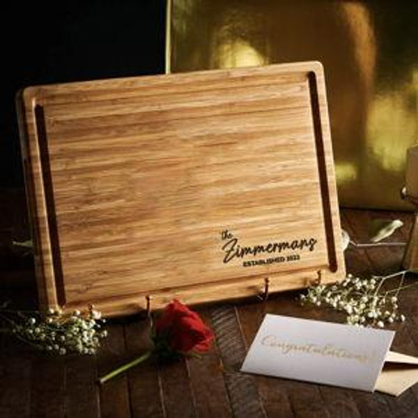 Personalized Bamboo Cutting Board, Engraved Wedding Charcuterie Board, Custom Christmas Gift, Gift for Her, Family Gift, Gifts for Parents - 16x11x1