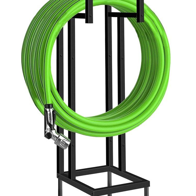 Heavy Duty Freestanding Garden Hose Holder, Upgraded 150FT Capacity Metal Water Hose Stand, Outdoor Hose Hanger Storage Reel for Lawn, Yard & Garden