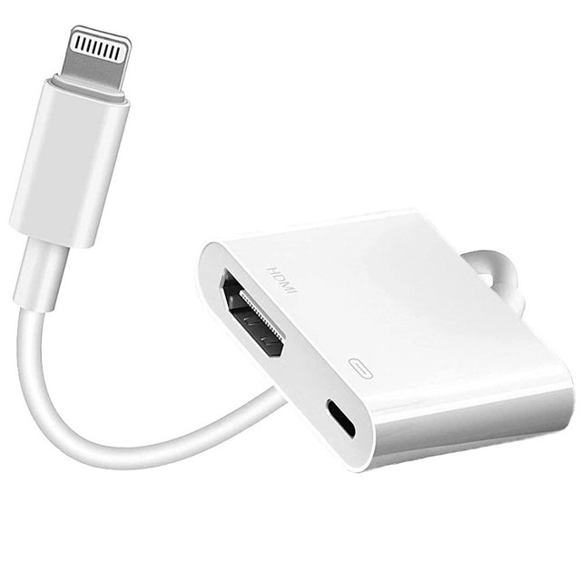 [Apple MFi Certified] iPhone to HDMI, Lightning to av Adapter 1080P HD Video HDMI Sync Screen Connector Cable with Charging Port Compatible with iPhone/iPad on HDTV/Projector/Monitor