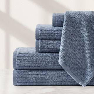 Egyptian Cotton 6-Piece Ribbed Towel Set