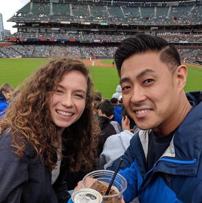 At Kara's first San Jose Planning annual Giants game, long before we started dating!