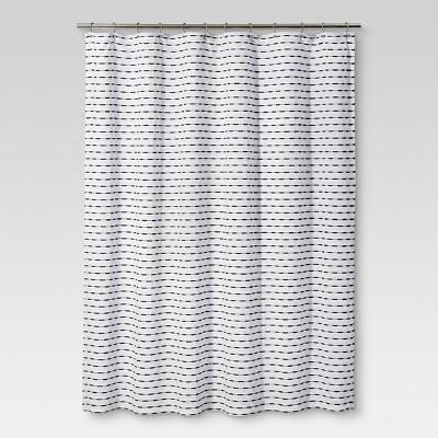 Shower Curtain Textured Stripe Black - Threshold™