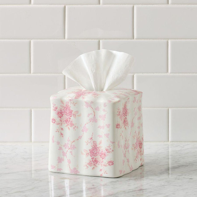 LoveShackFancy Tissue Box Cover, Pink