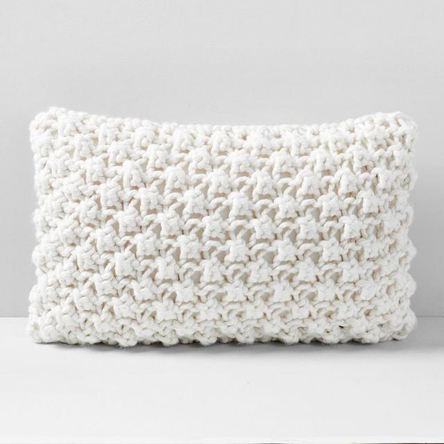 Bobble Knit Pillow Case, Natural, 12"x21"