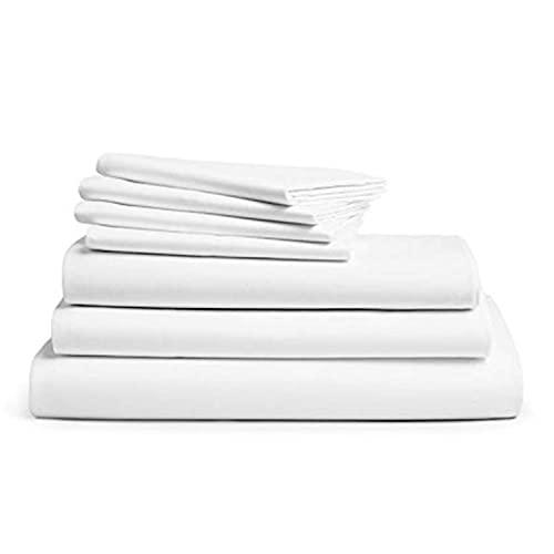 Brooklinen Luxe Twin Sheets Set + Duvet Cover, Solid White - 7 Piece Set (1 Duvet Cover, 1 Fitted Sheet, 1 Flat Sheet + 4 Pillowcases)