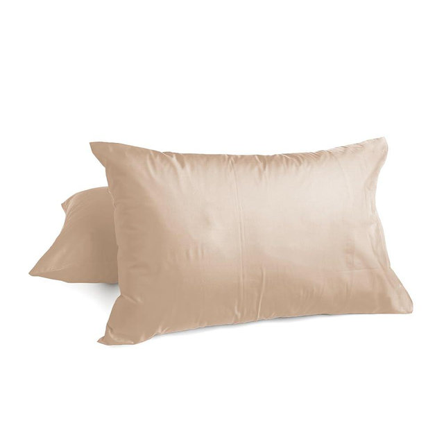 Peru Pima Pillowcase Set – Standard Size, 100% Peruvian Pima Cotton, Percale, 285 Thread Count, Cooling & Breathable, Soft Hotel-Quality, 2 Pieces, Latte