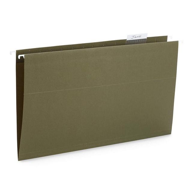 Blue Summit Hanging File Folders for Organization, Legal Size, Standard Green – 25 Pack