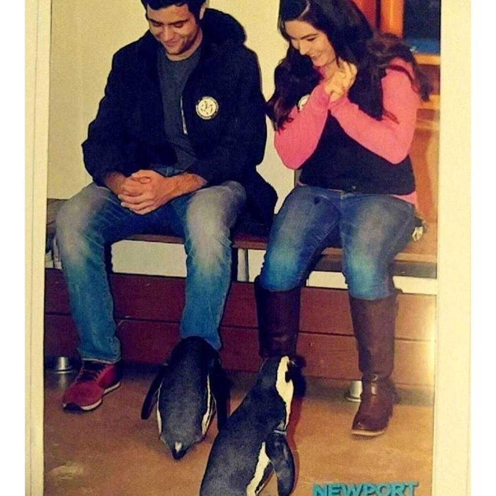 One of our first dates! Djordje planned a surprise trip to the Newport Aquarium to play with penguins!
