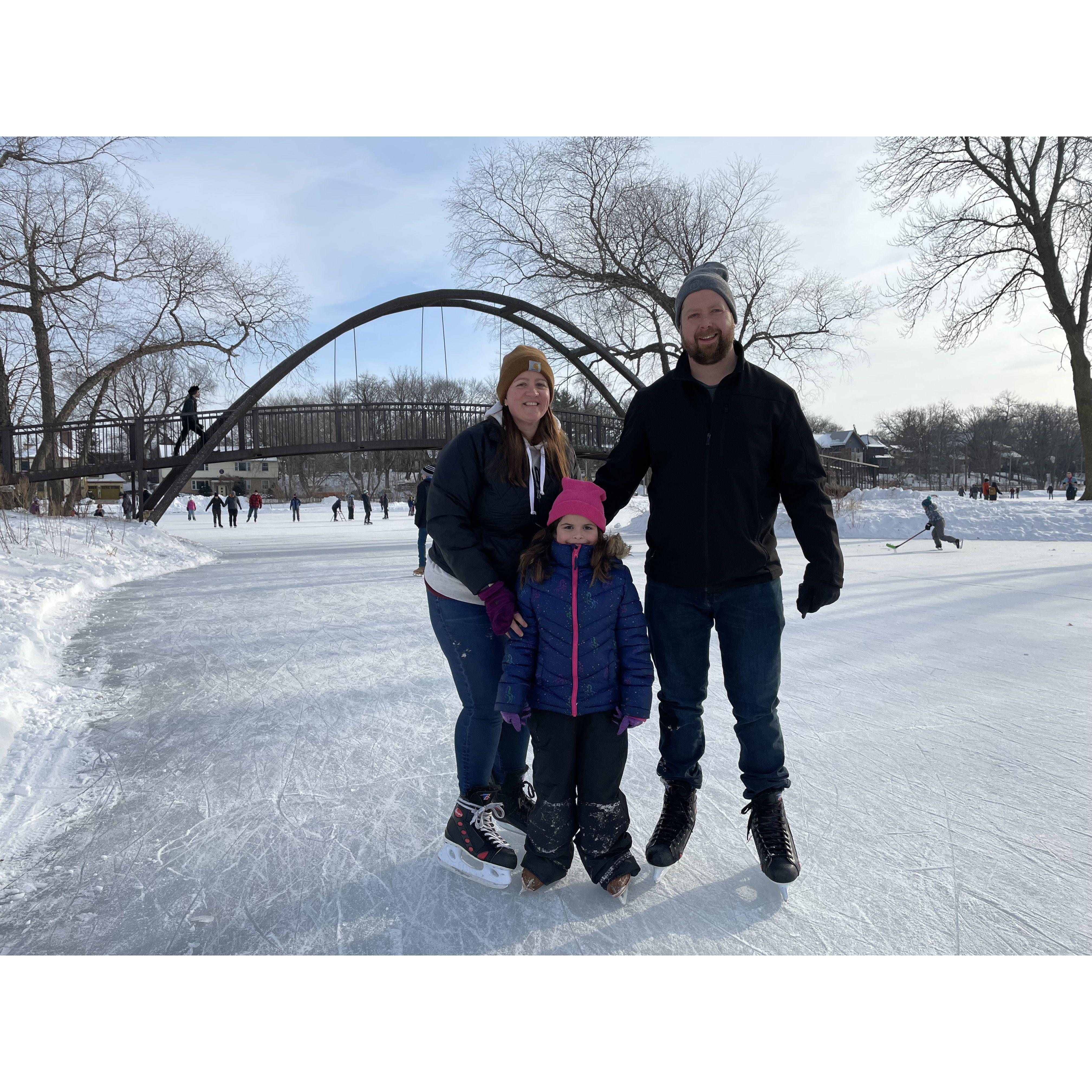 This was our first go at ice skating at Tenney Park.