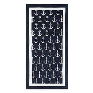 Mini Anchor Beach Towel, Navy/White