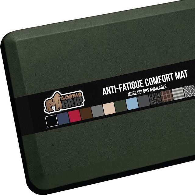 Gorilla Grip Original Premium Anti Fatigue Comfort Mat, Phthalate Free, Ergonomically Engineered, Extra Support and Thick, Home Kitchen and Office Standing Desk Mats, 39x20, Hunter Green