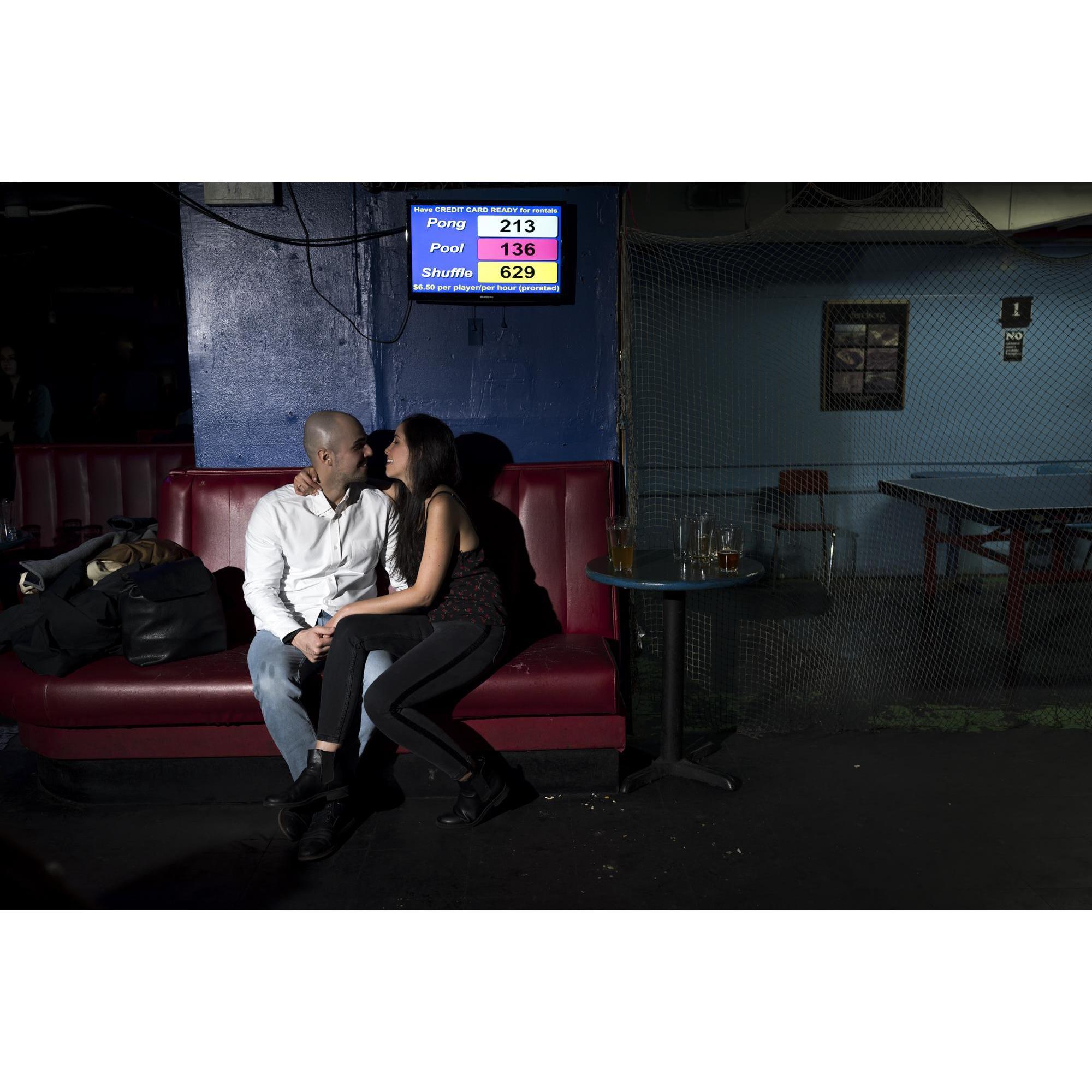 We stayed talking right here until the bar closed