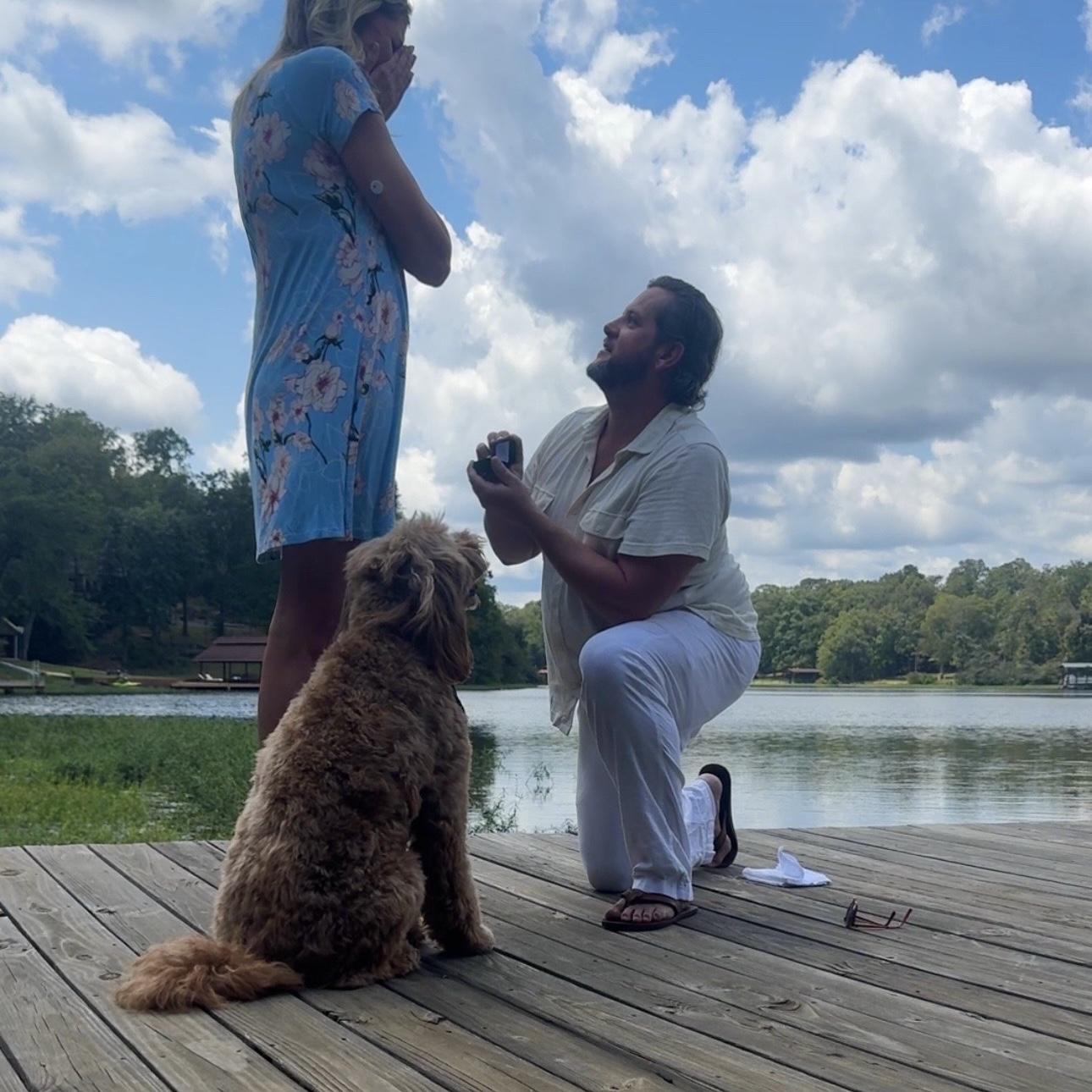 Surprise proposal at my parents lake house on Lake Tuscaloosa