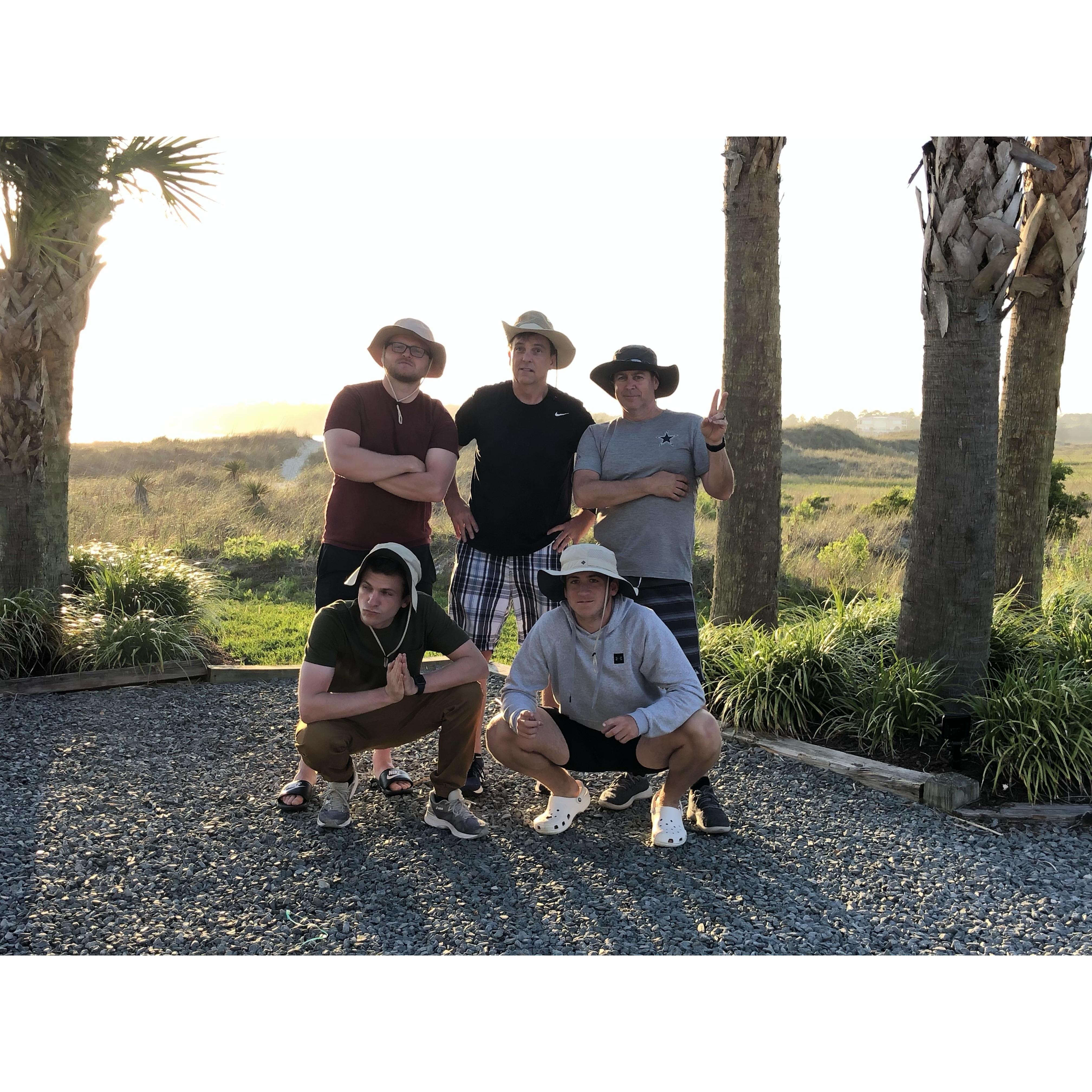 The guys in their bucket hats!
