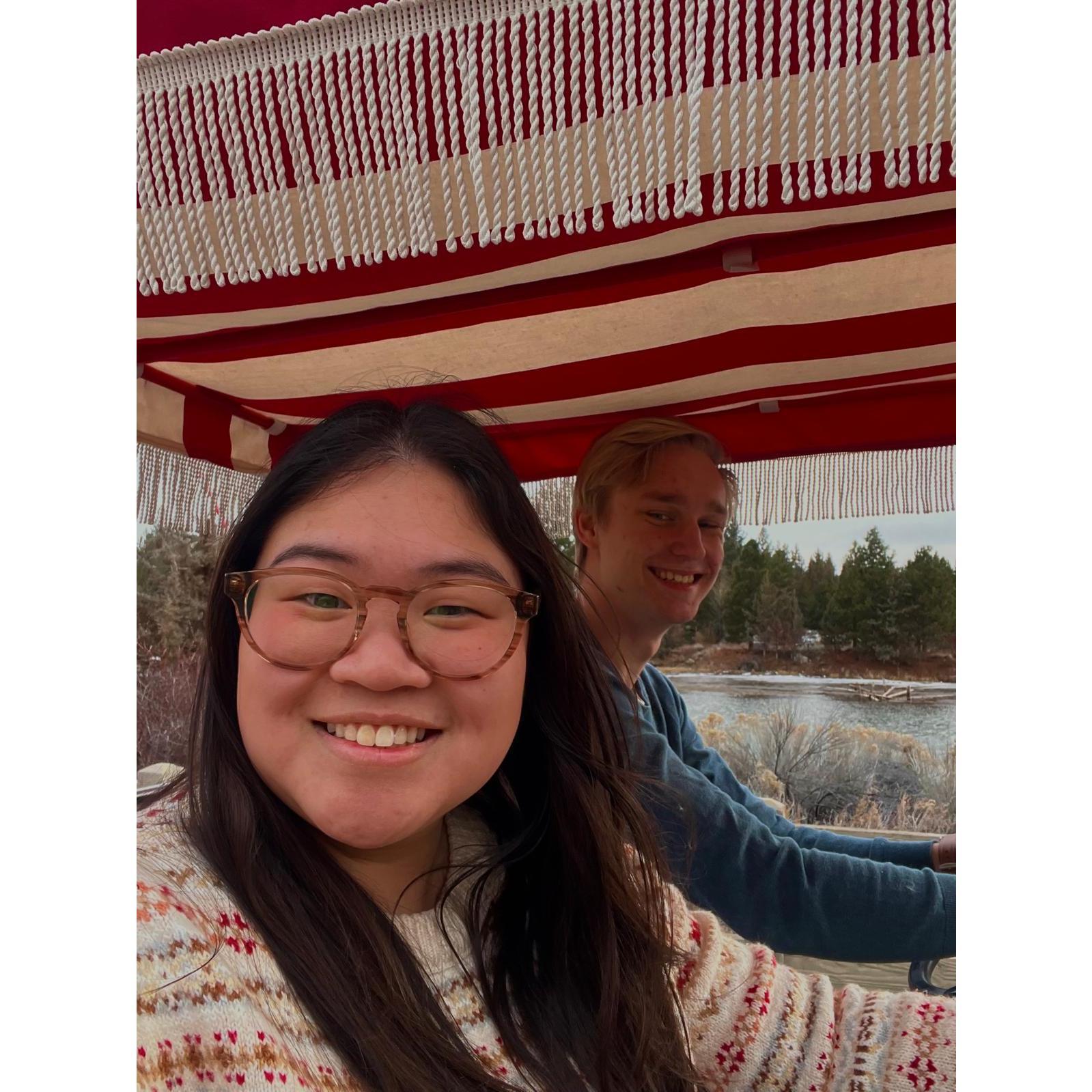 Tourist biking around Bend! March 2023