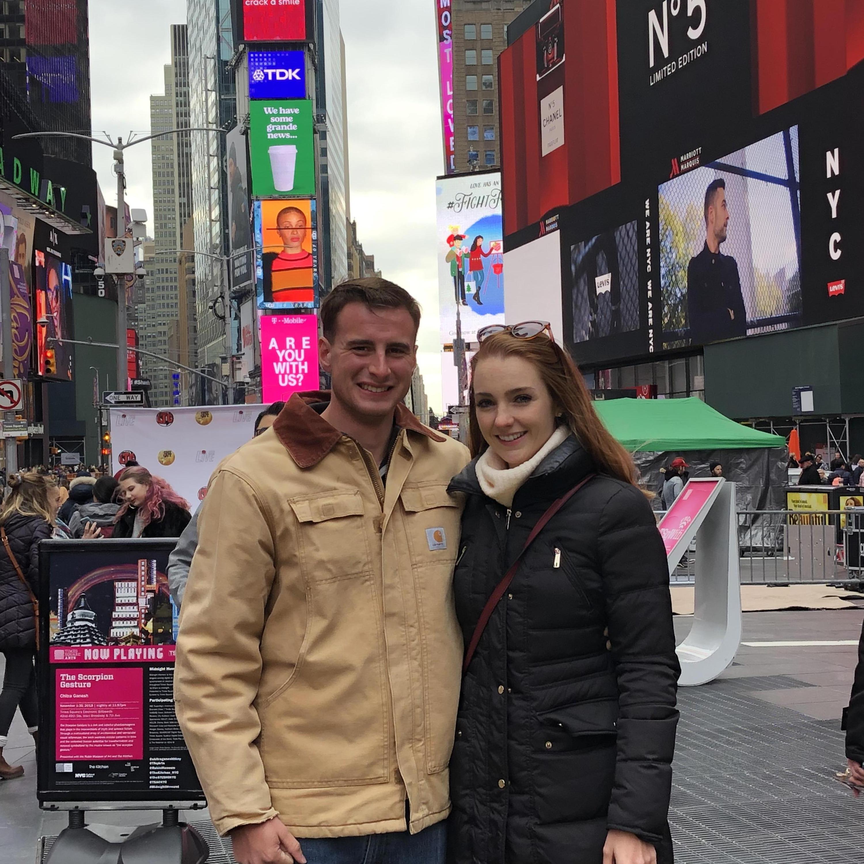 Times Square 2018 before seeing Anastasia on Broadway