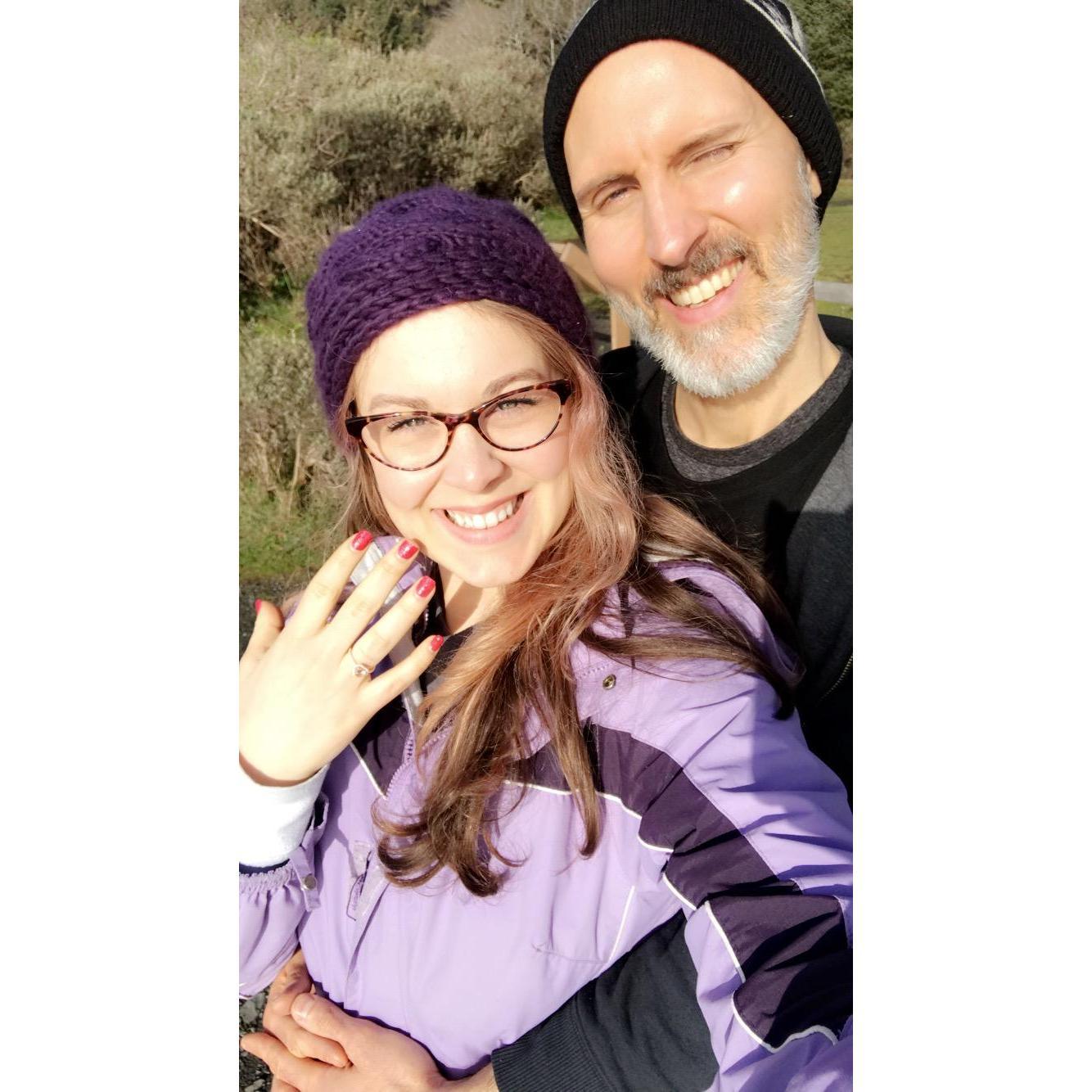He asked me to marry him on a cliff above where the Klamath River meets the ocean. The sun came out at the perfect time!