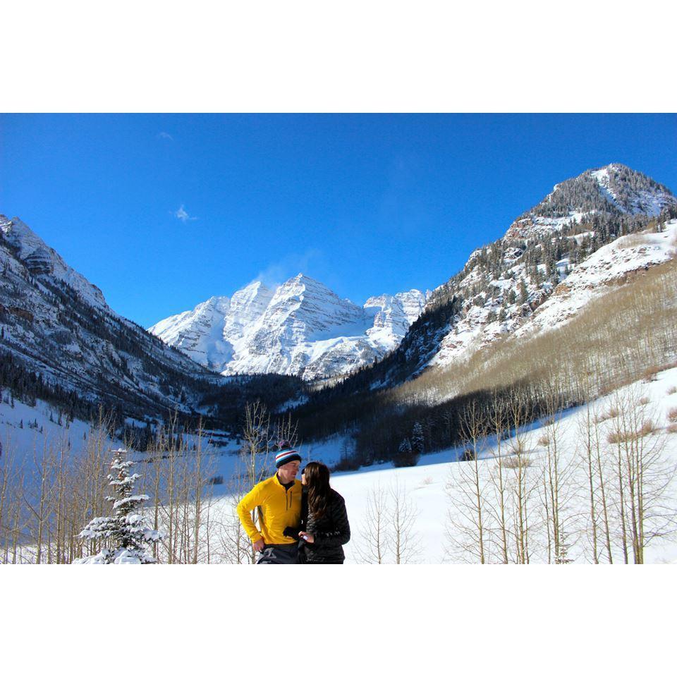 Michaela and Jeff caught us staring at each other in front of one of the most photographed places in the world... Maroon Bells in Aspen, CO.