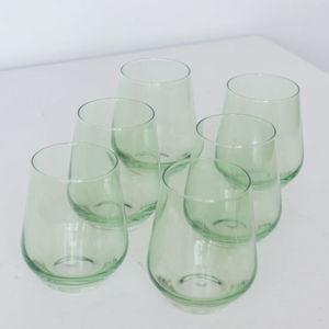 Estelle Colored Wine Stemless - Set of 6 Mint Green