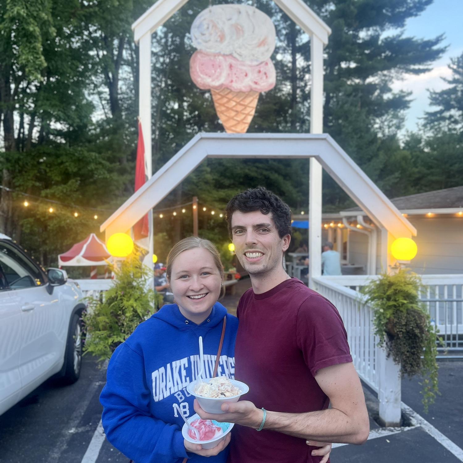 Ice cream in Waupaca, WI - August 2024 (1 week before Zach proposed!)