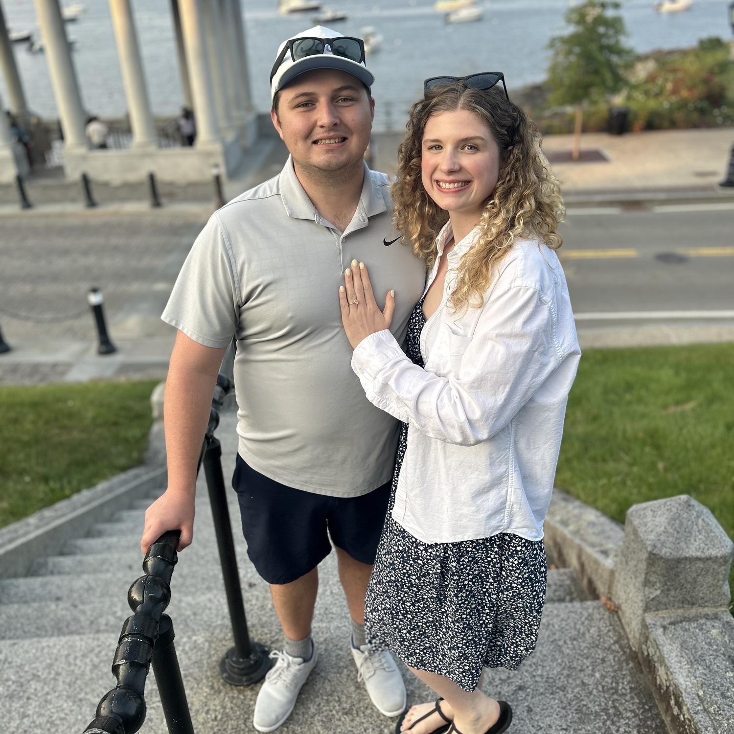 Celebrating our engagement in Plymouth!