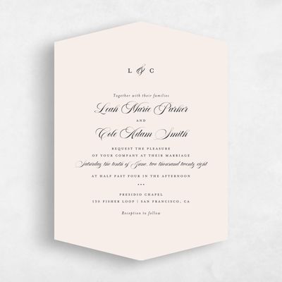 Beige Diamond Wedding Invitation - Ivoire Classic