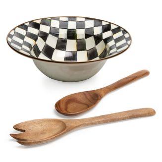 Mackenzie-Childs Courtly Check® Enamel Salad Serving Set