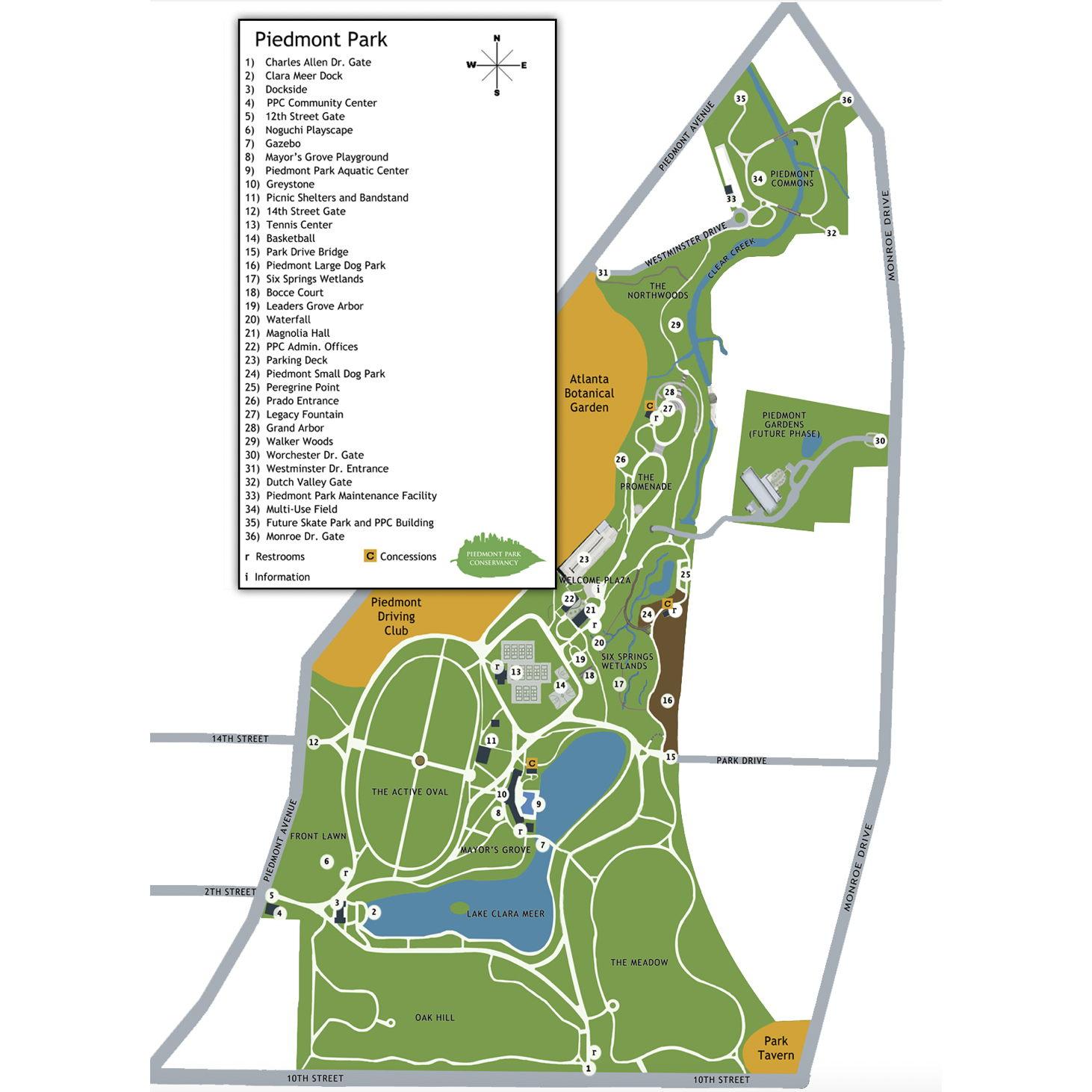 Piedmont Park map