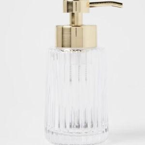 Ribbed Foaming Glass Soap Pump Clear - Threshold™