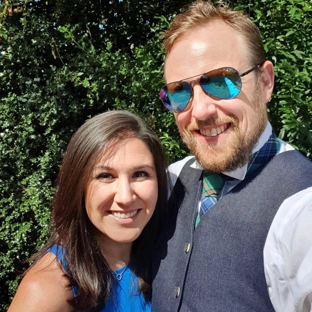 All dressed up for Ben and Kirsten's wedding!