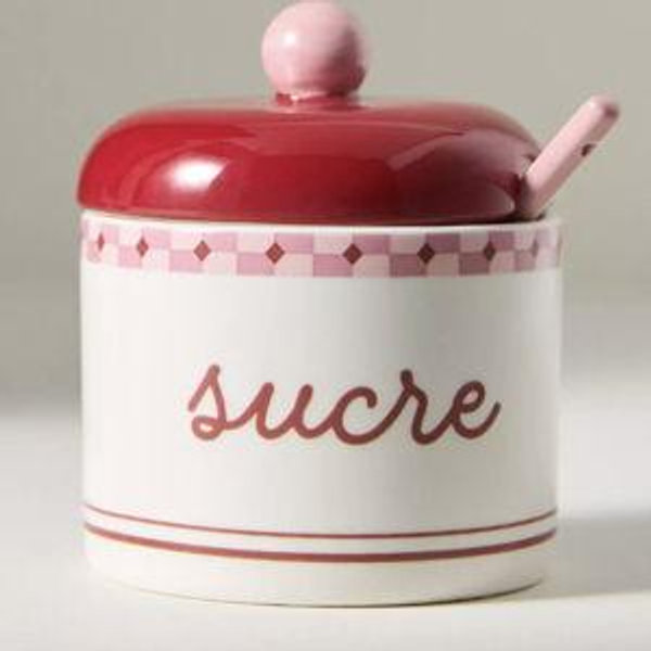 Café Violette Handpainted Stoneware Sugar Bowl