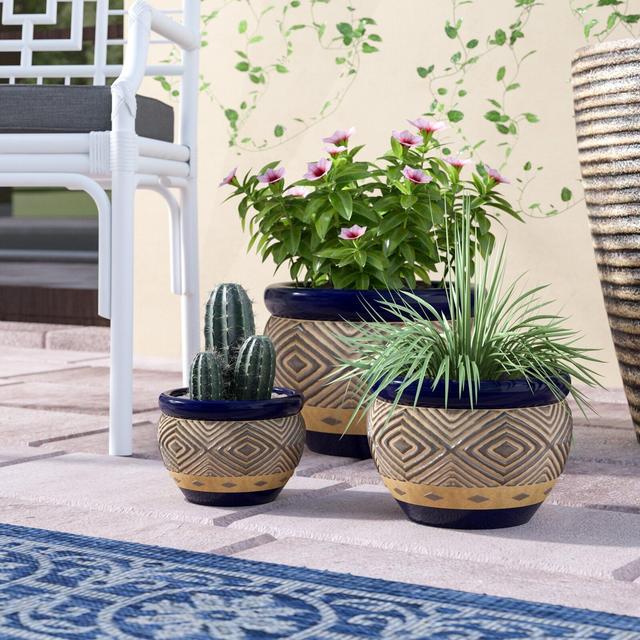 Warrenton 3-Piece Ceramic Pot Planter Set