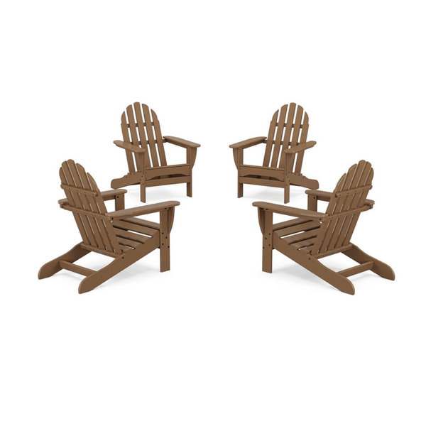 4-Piece Classic Adirondack Conversation Set in “Teak”