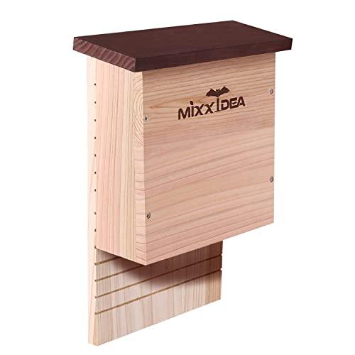MIXXIDEA Bat House Bat Box Double Chamber Outdoor House Nursery Bat Shelter Habitat Big bat Box Handcrafted from Cedar Wood - Easy for Bats to Land and Roost - Weather Resistant & Ready to Install
