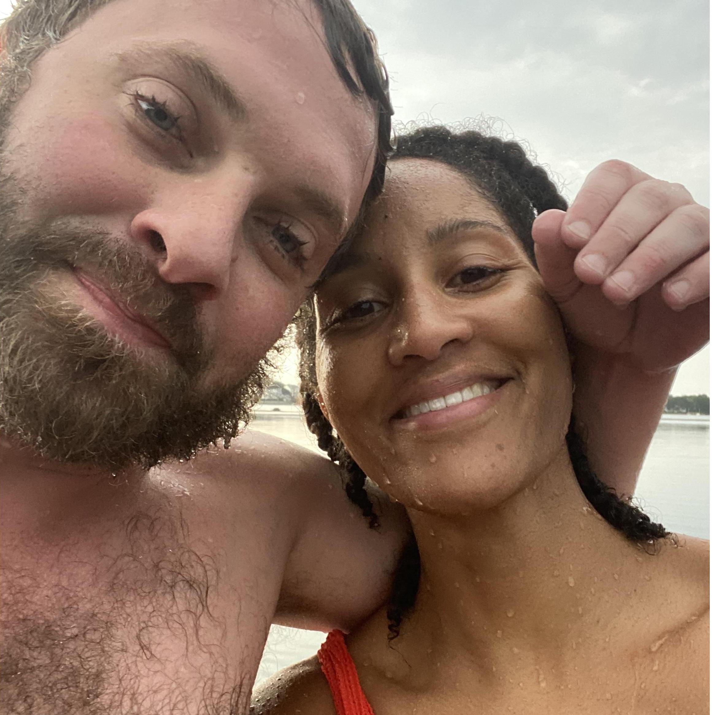 After reconnecting, on a blind date set up by our friend Sara Mountain, we returned to Camp Fuller in 2020 for a quick dip at windsurfing.