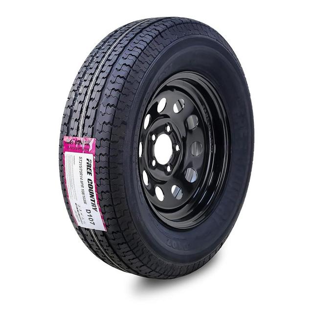 Free Country Trailer Tire Wheel Assembly ST215/75R14 8-Ply D 107M 5 Lug on 4.5" PCD Black Mod Rim