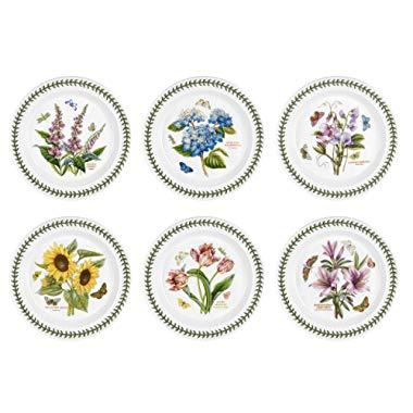 Portmeirion Botanic Garden Dinner Plates, Set of 6 Assorted Motifs