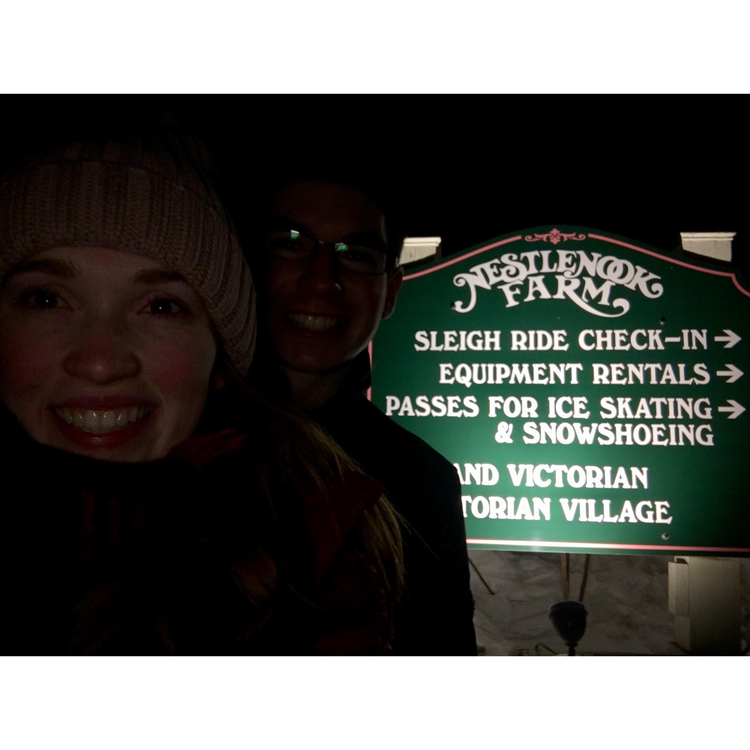 02.10.2019: Brian surprised me with my first visit to Nestlenook Farm to celebrate our 1st anniversary during our friend yearly ski trip - we went on sleigh ride and ice skated.