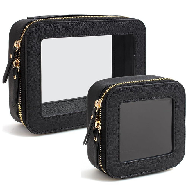 FFpaw Clear Makeup Bag, Small Makeup Bag TSA Approved Toiletry Bag Cosmetic Travel Bag Cute Makeup Bag Organizer Makeup Case Pouch Car Essentials for Women Men