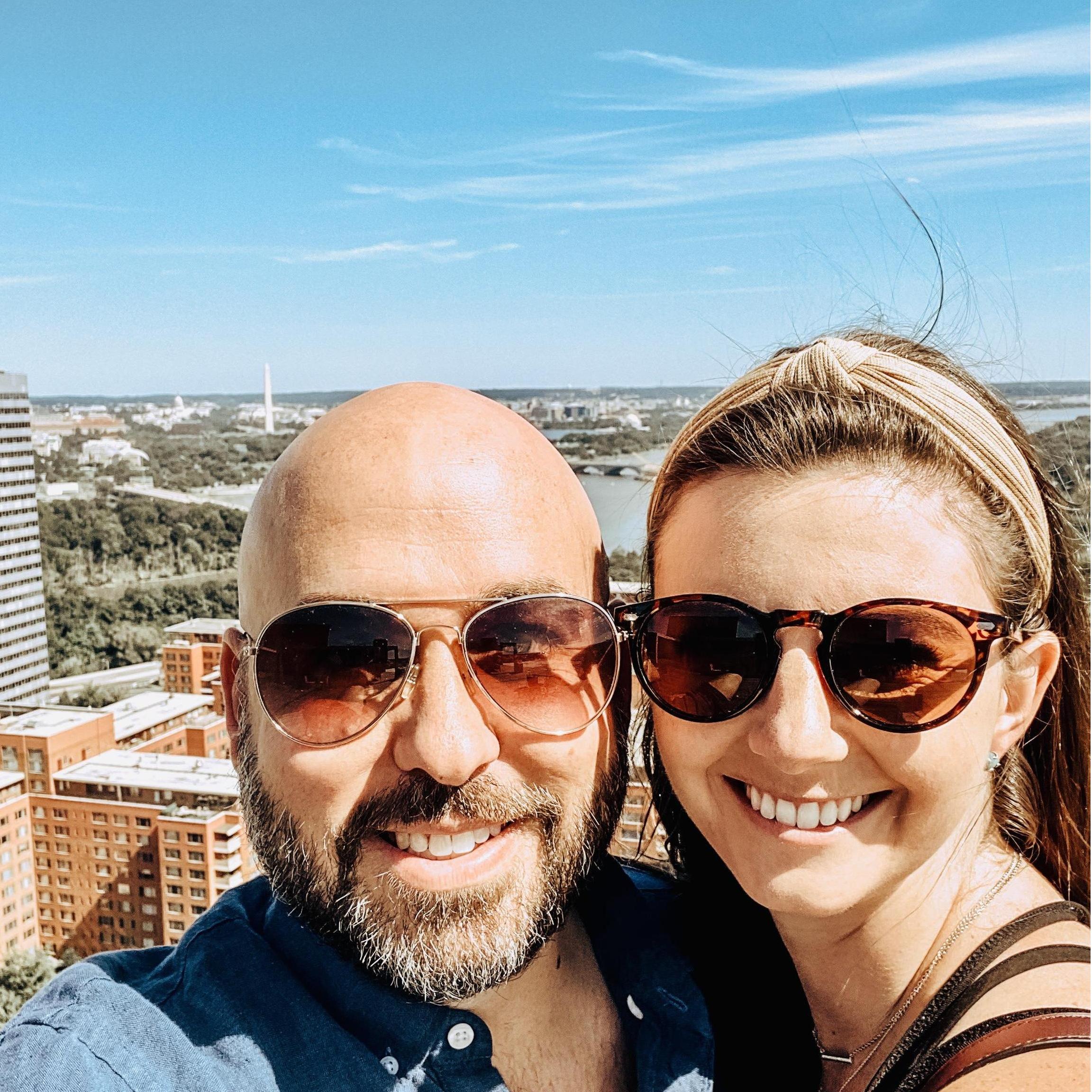 Taking in the view of DC and the Potomac from the Trump Campaign HQ in 2020.