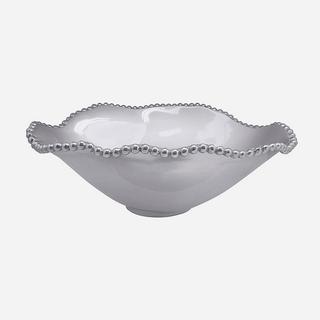 String of Pearls Oval Wavy Serving Bowl