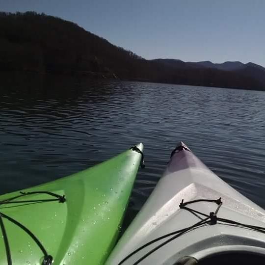 Doing some kayaking on Nantahala Lake