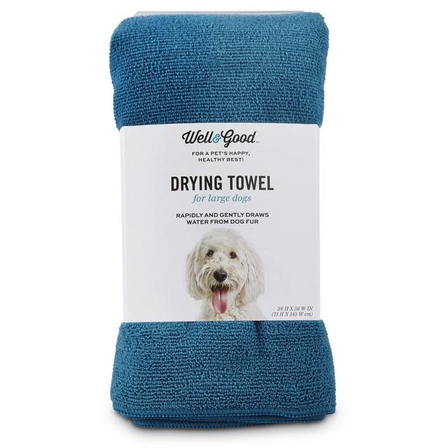 Well & Good Blue Drying Towel for Dogs, Large