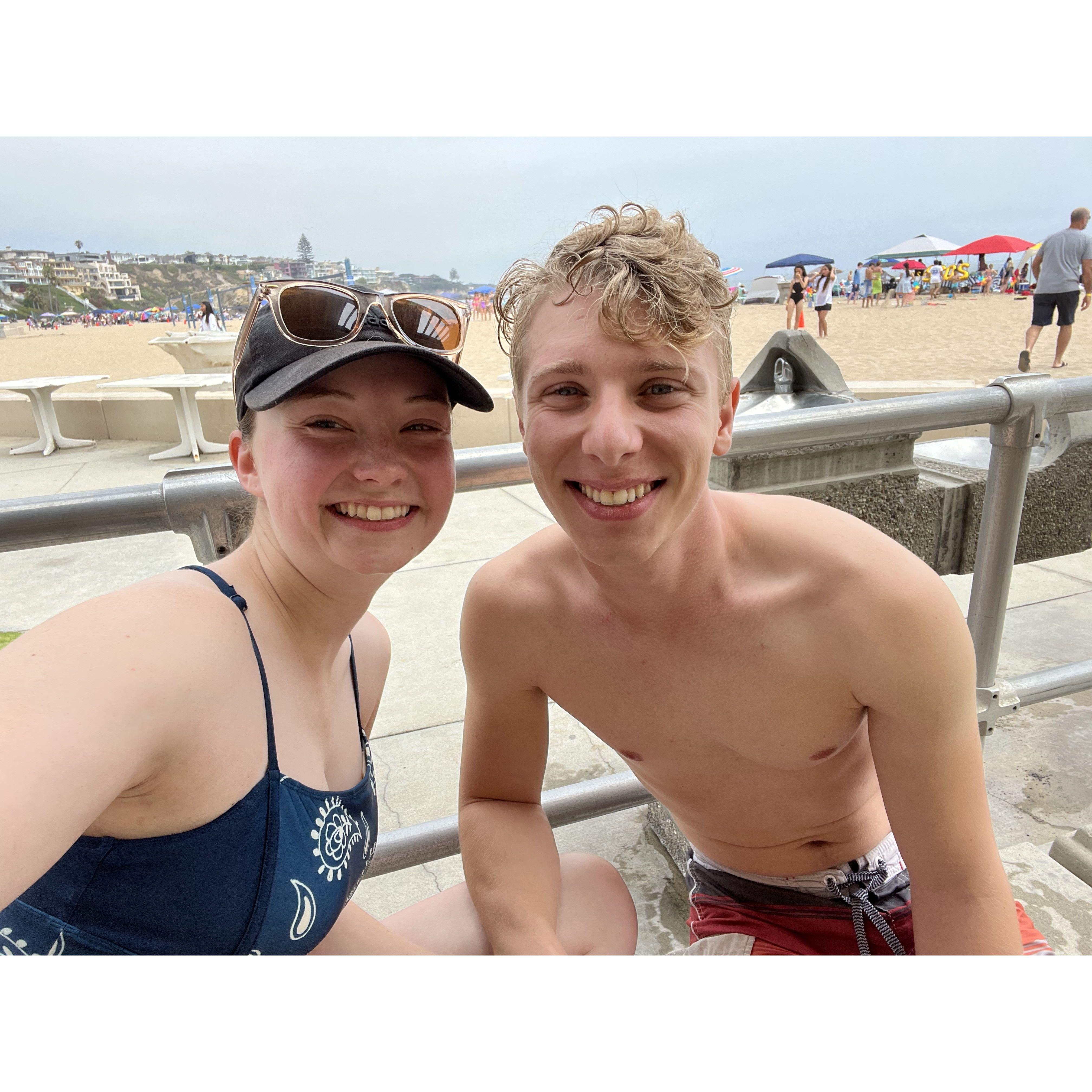 You can't tell, but Josh had just been stung by a stingray