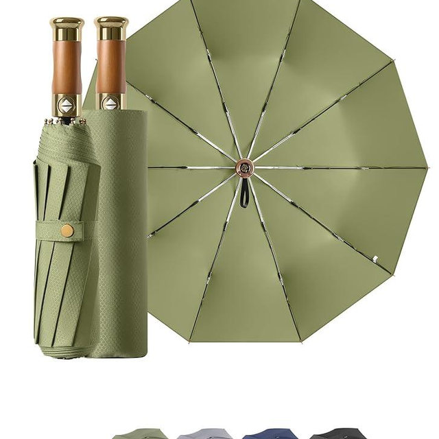 Rain Cats Large 46/50 Inch Umbrellas for rain Strong10 Ribs Fiberglass Umbrella Windproof Wabig Compact Automatic portable Folding Travel Thick Fabric Wood handle