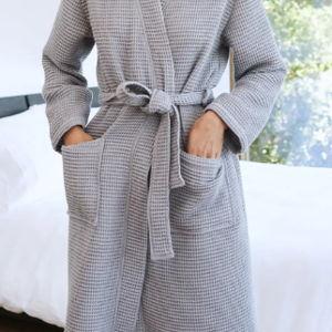 Organic Turkish Waffle Robe in Grey