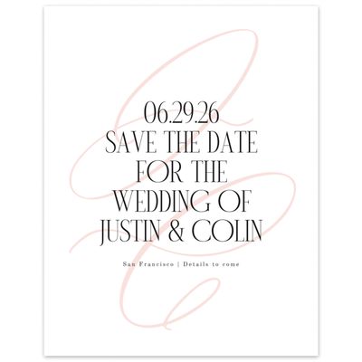 White Elegant Wedding Digital Save the Date - Ferrara Portrait