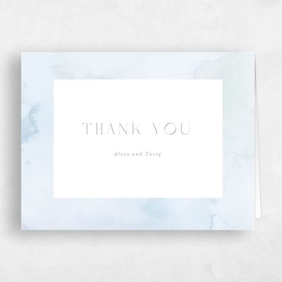 Sweet Blue Wedding Thank You - Beaux-Arts Landscape