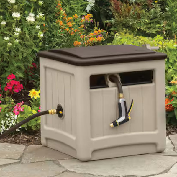 Suncast 225 ft. Smart Tube Hose Hideaway with Brass Connections, Light Taupe CPLSMT212B