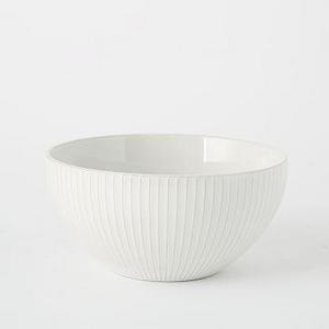 Textured 9" Serve Bowl - White (Lines)